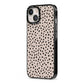 Almond Polka Dot iPhone 13 Black Impact Case Side Angle on Silver phone