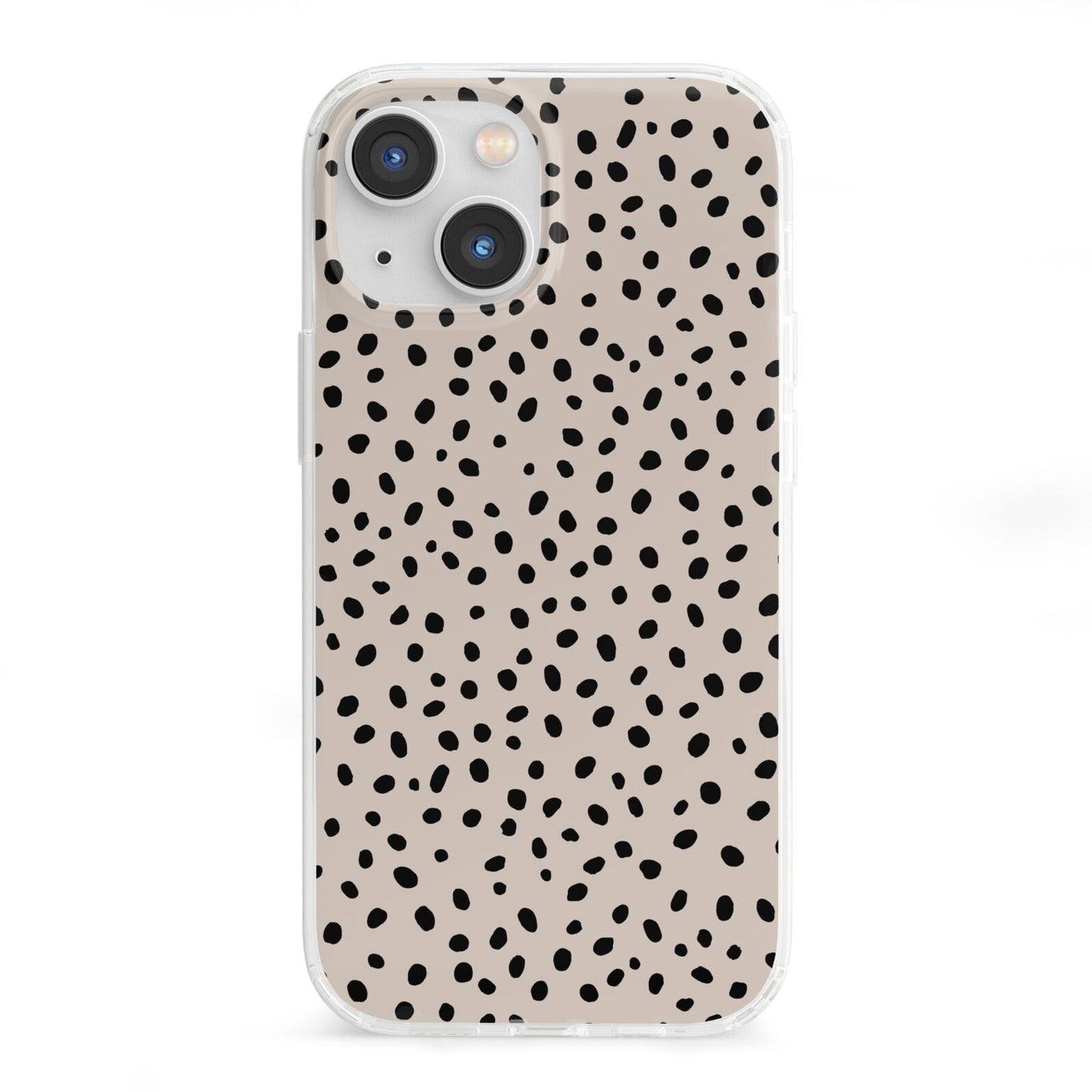 Almond Polka Dot iPhone 13 Mini Clear Bumper Case