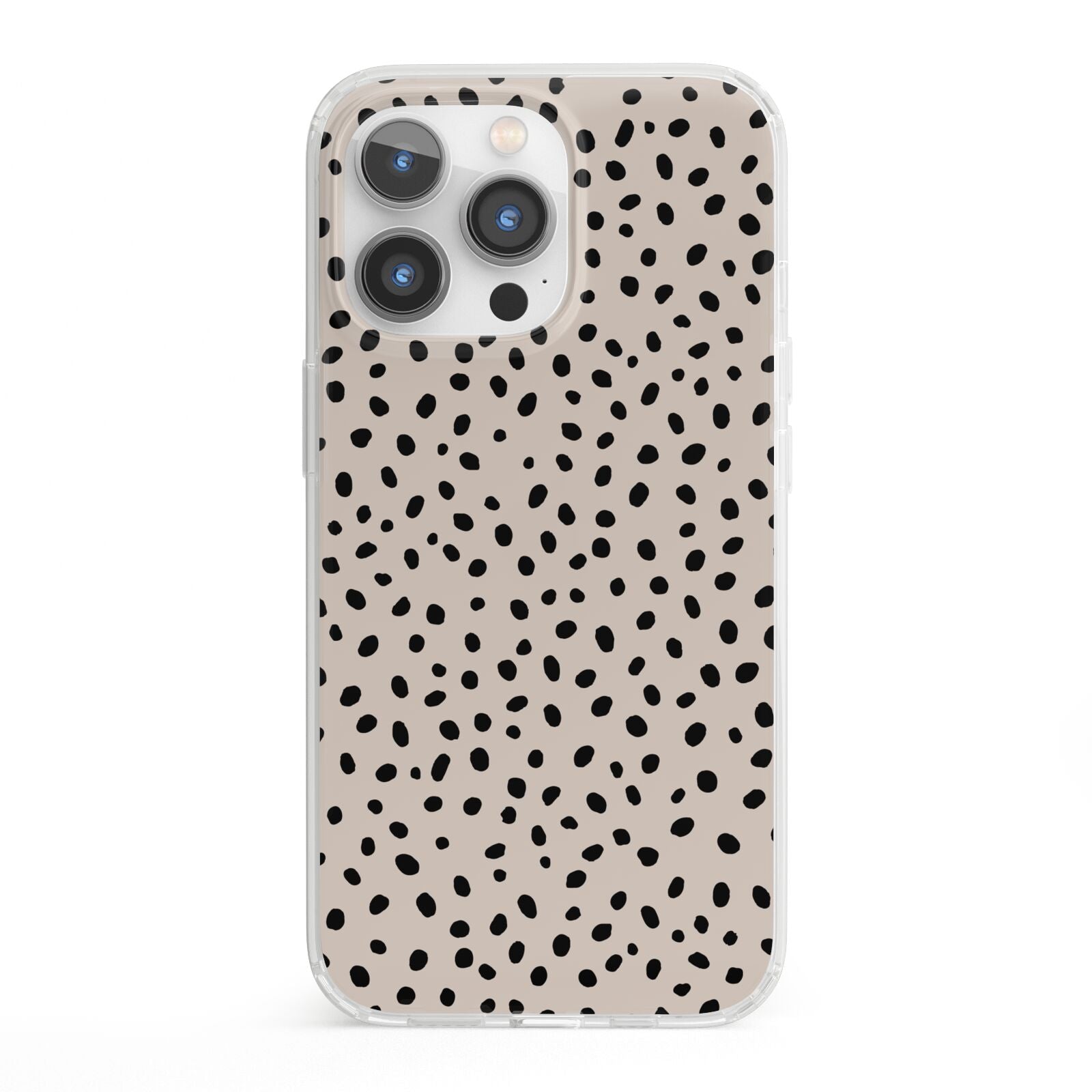 Almond Polka Dot iPhone 13 Pro Clear Bumper Case
