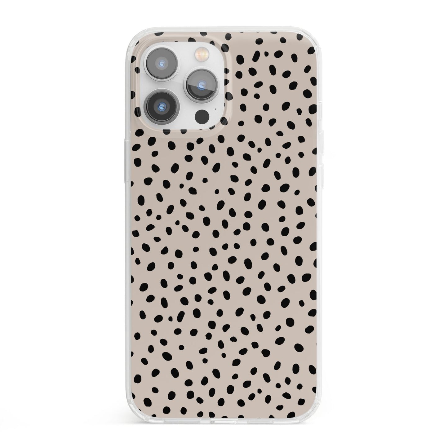 Almond Polka Dot iPhone 13 Pro Max Clear Bumper Case