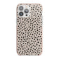 Almond Polka Dot iPhone 13 Pro Max TPU Impact Case with Pink Edges