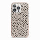 Almond Polka Dot iPhone 13 Pro TPU Impact Case with Pink Edges