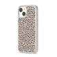 Almond Polka Dot iPhone 14 Clear Tough Case Starlight Angled Image