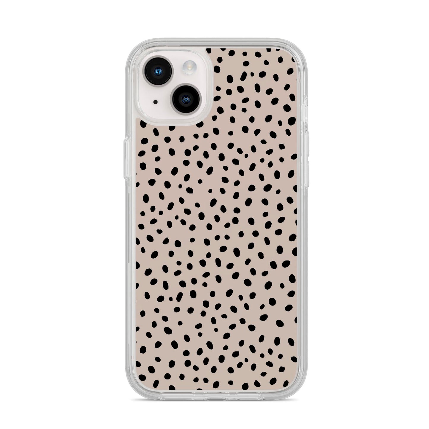 Almond Polka Dot iPhone 14 Plus Clear Tough Case Starlight