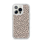 Almond Polka Dot iPhone 14 Pro Glitter Tough Case Silver