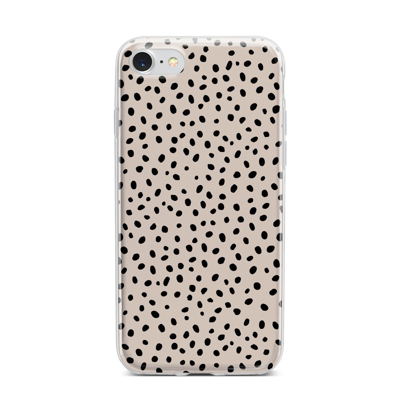 Almond Polka Dot iPhone 7 Bumper Case on Silver iPhone