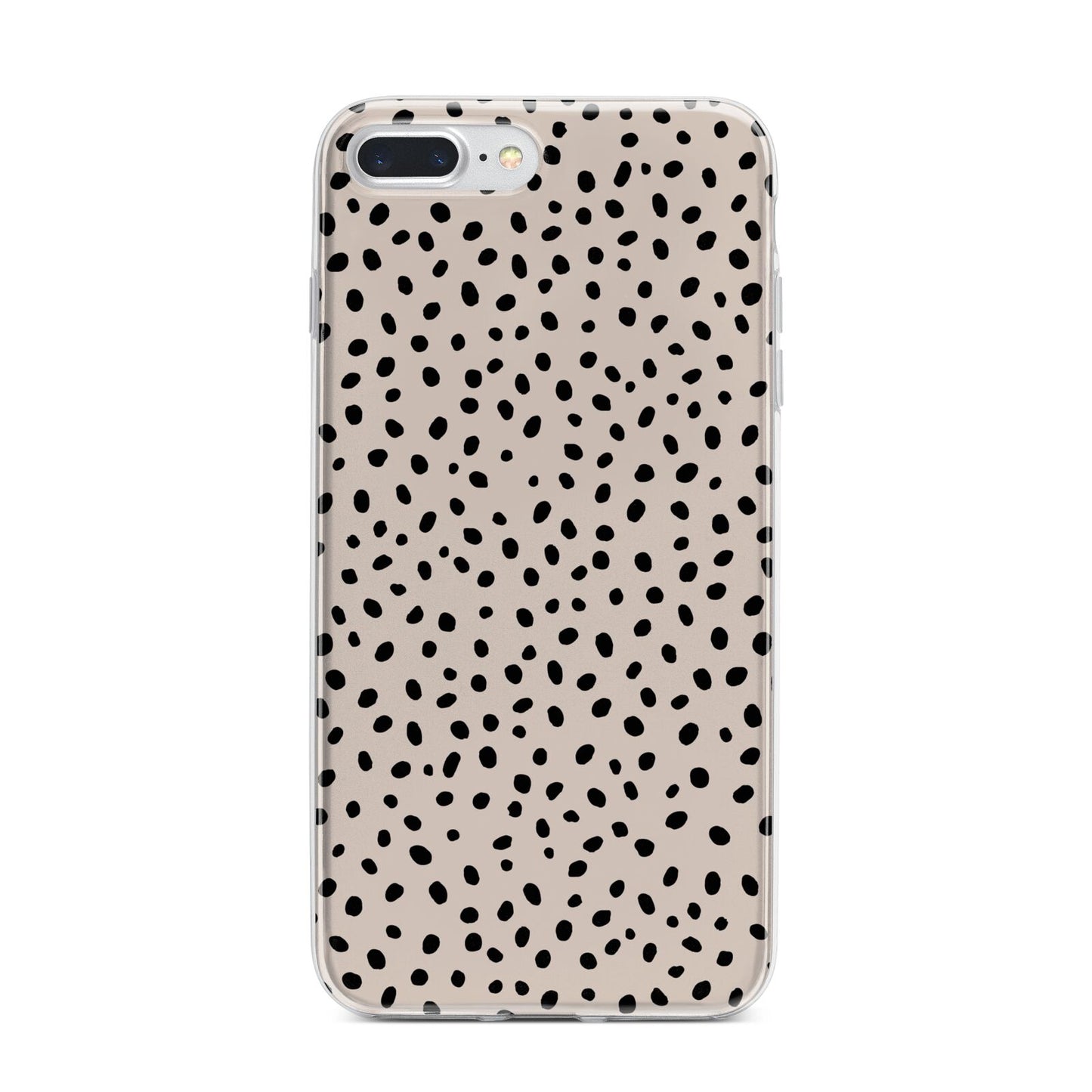 Almond Polka Dot iPhone 7 Plus Bumper Case on Silver iPhone