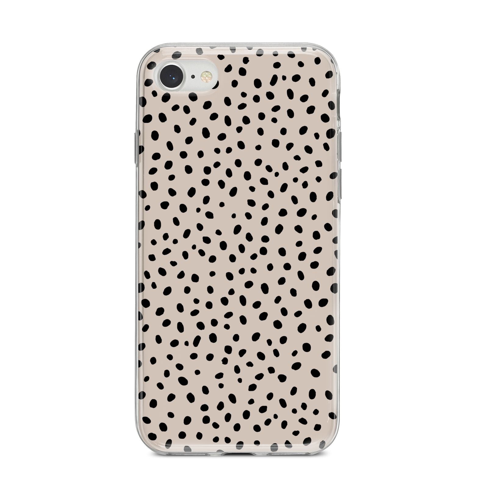 Almond Polka Dot iPhone 8 Bumper Case on Silver iPhone