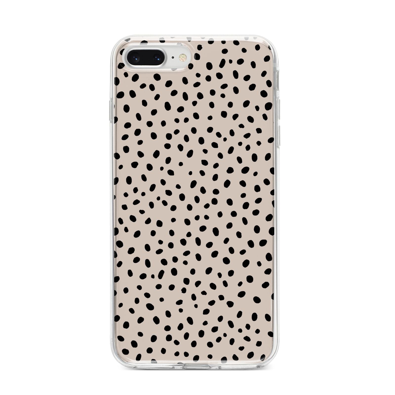 Almond Polka Dot iPhone 8 Plus Bumper Case on Silver iPhone