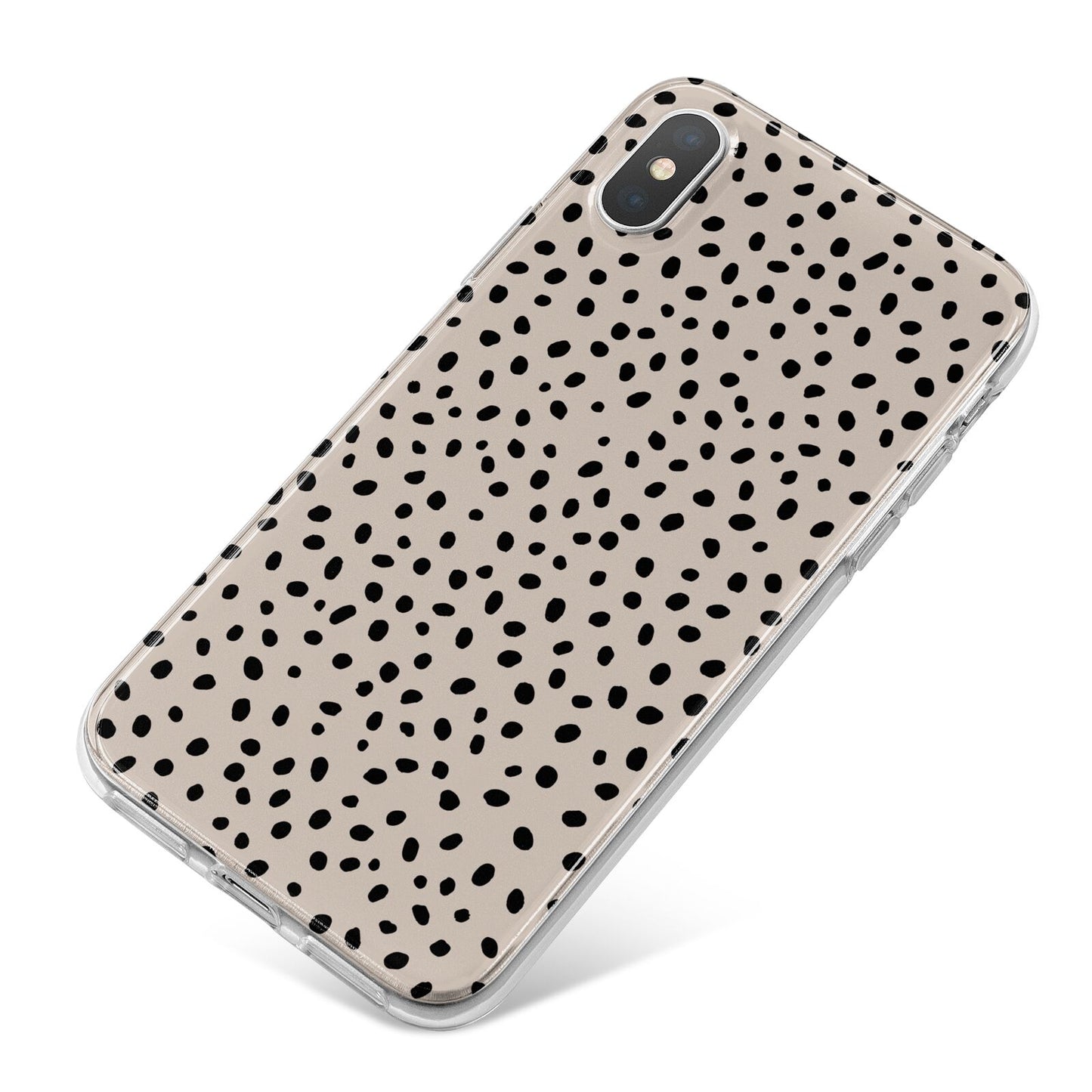 Almond Polka Dot iPhone X Bumper Case on Silver iPhone