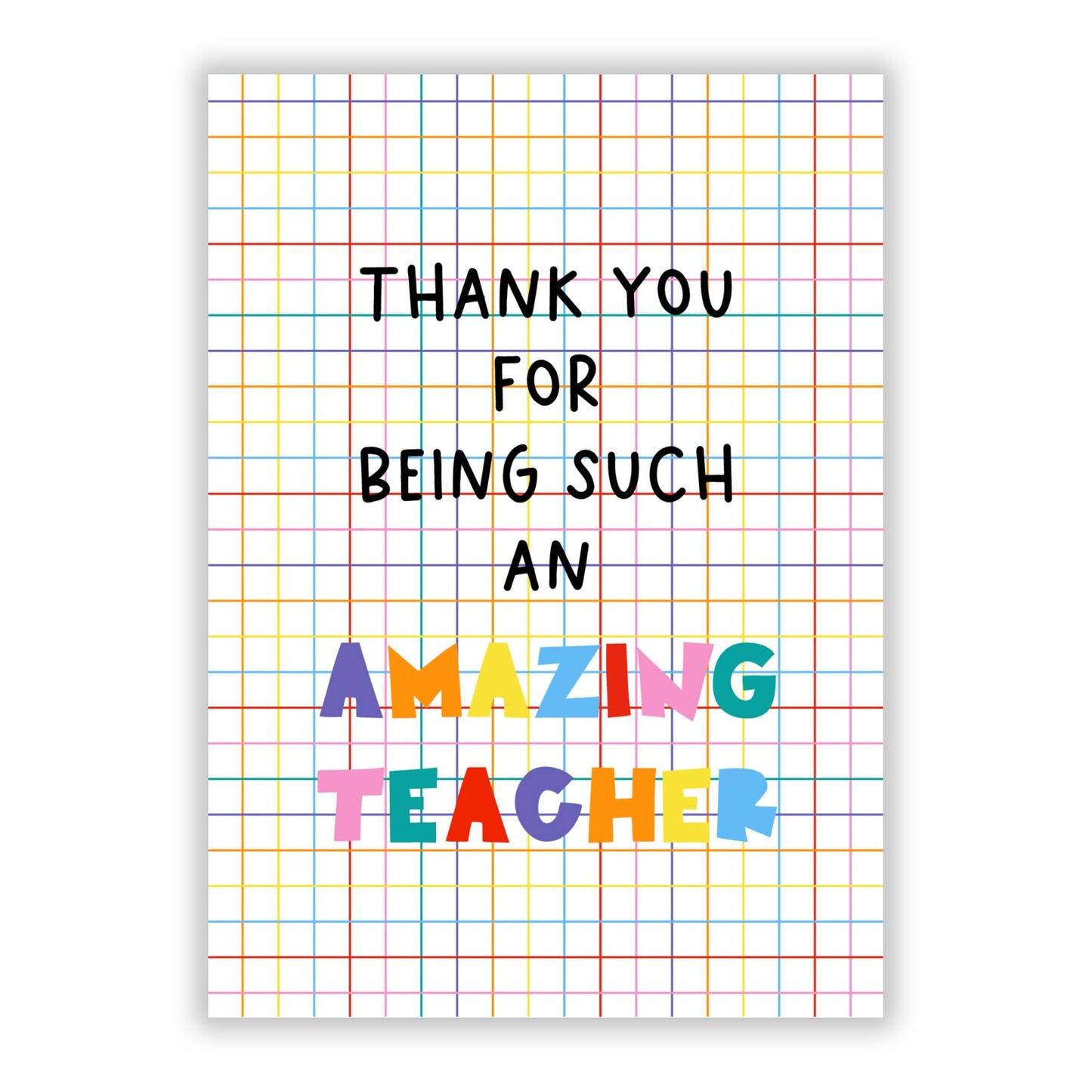 Amazing Teacher A5 Flat Greetings Card