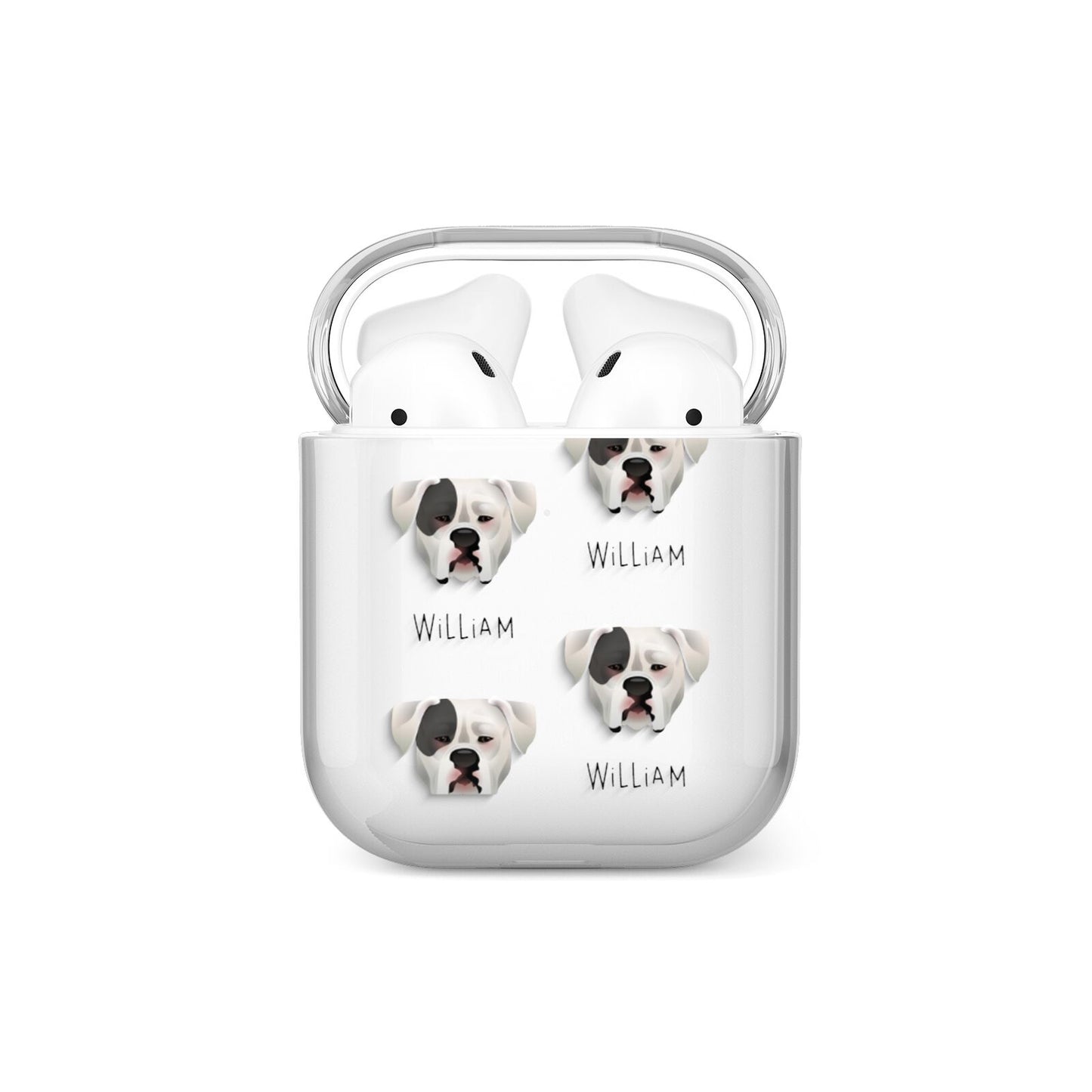 American Bulldog Icon with Name AirPods Case