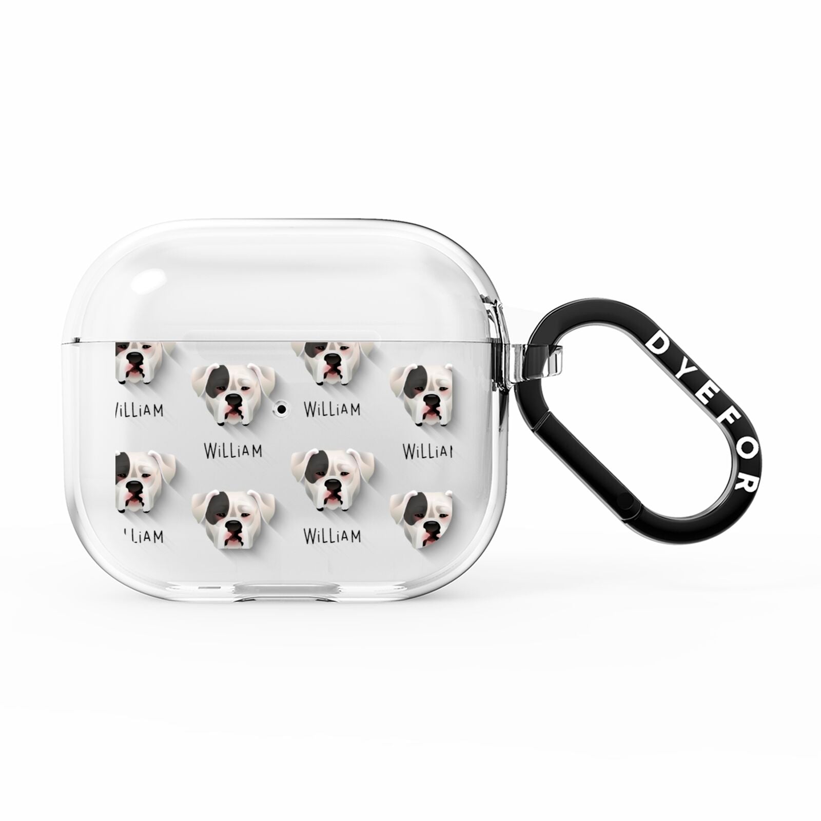 American Bulldog Icon with Name AirPods Clear Case 3rd Gen