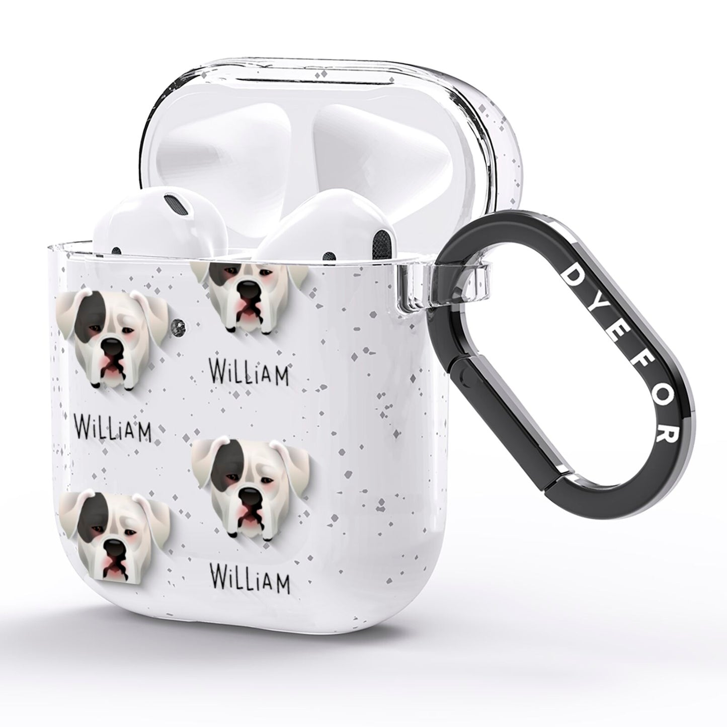 American Bulldog Icon with Name AirPods Glitter Case Side Image