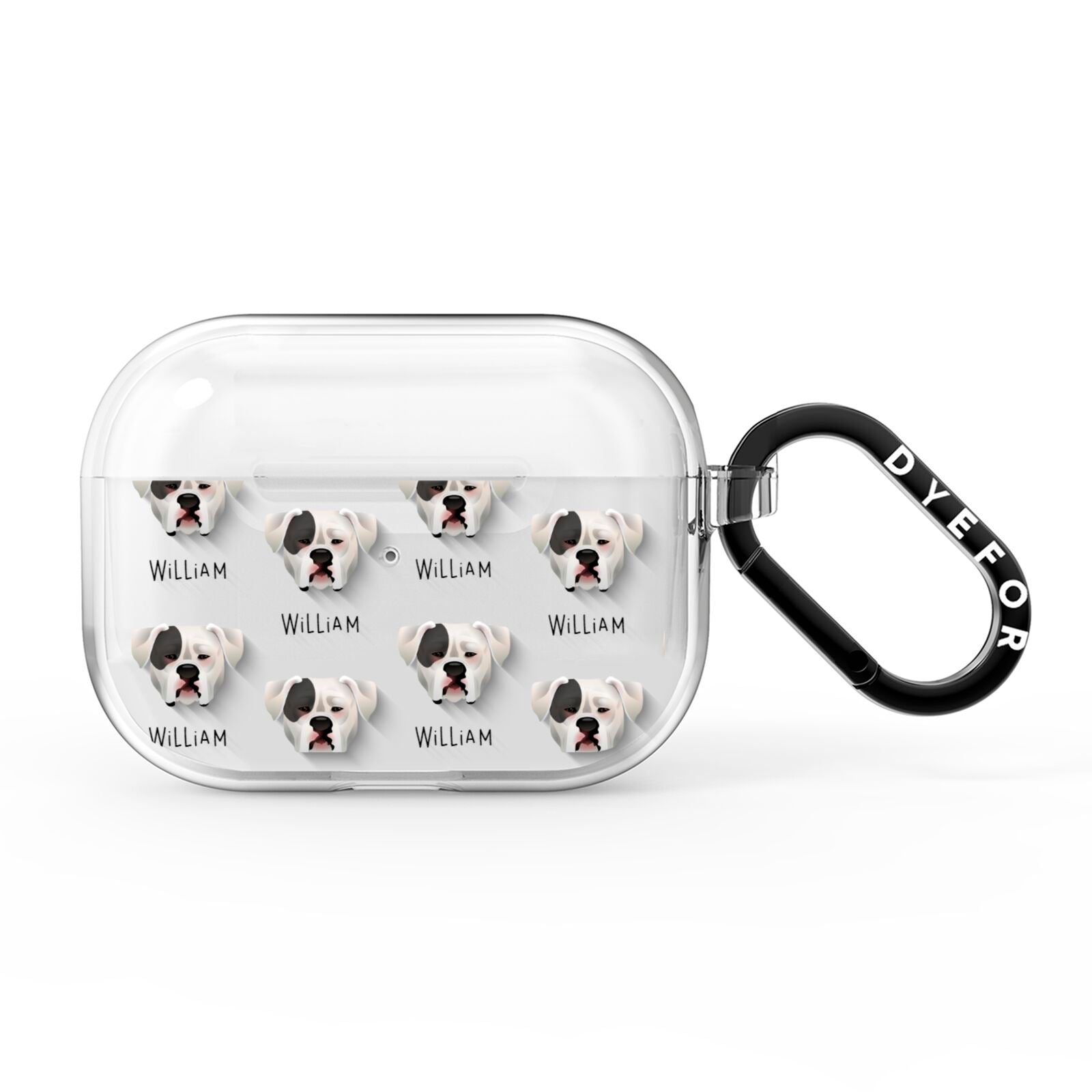American Bulldog Icon with Name AirPods Pro Clear Case