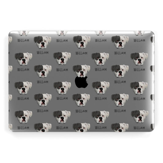 American Bulldog Icon with Name Apple MacBook Case