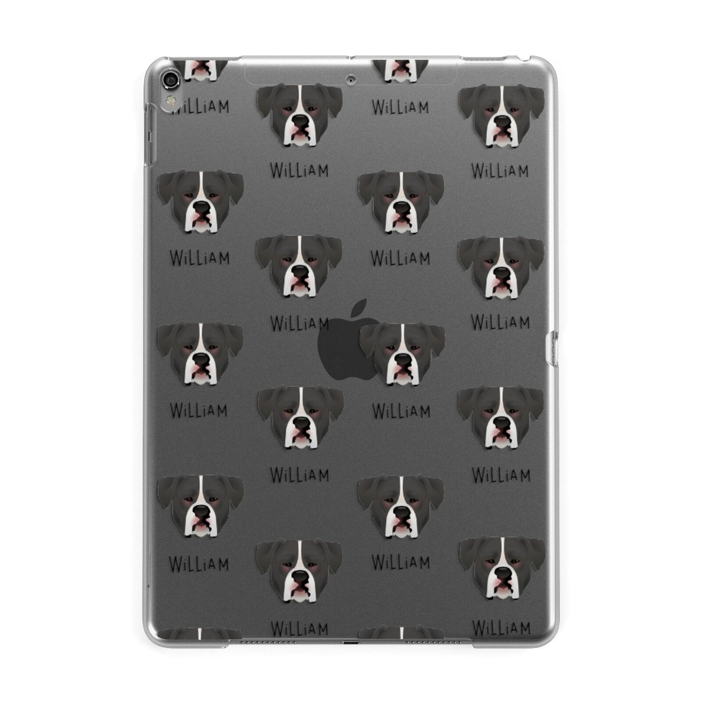 American Bulldog Icon with Name Apple iPad Grey Case