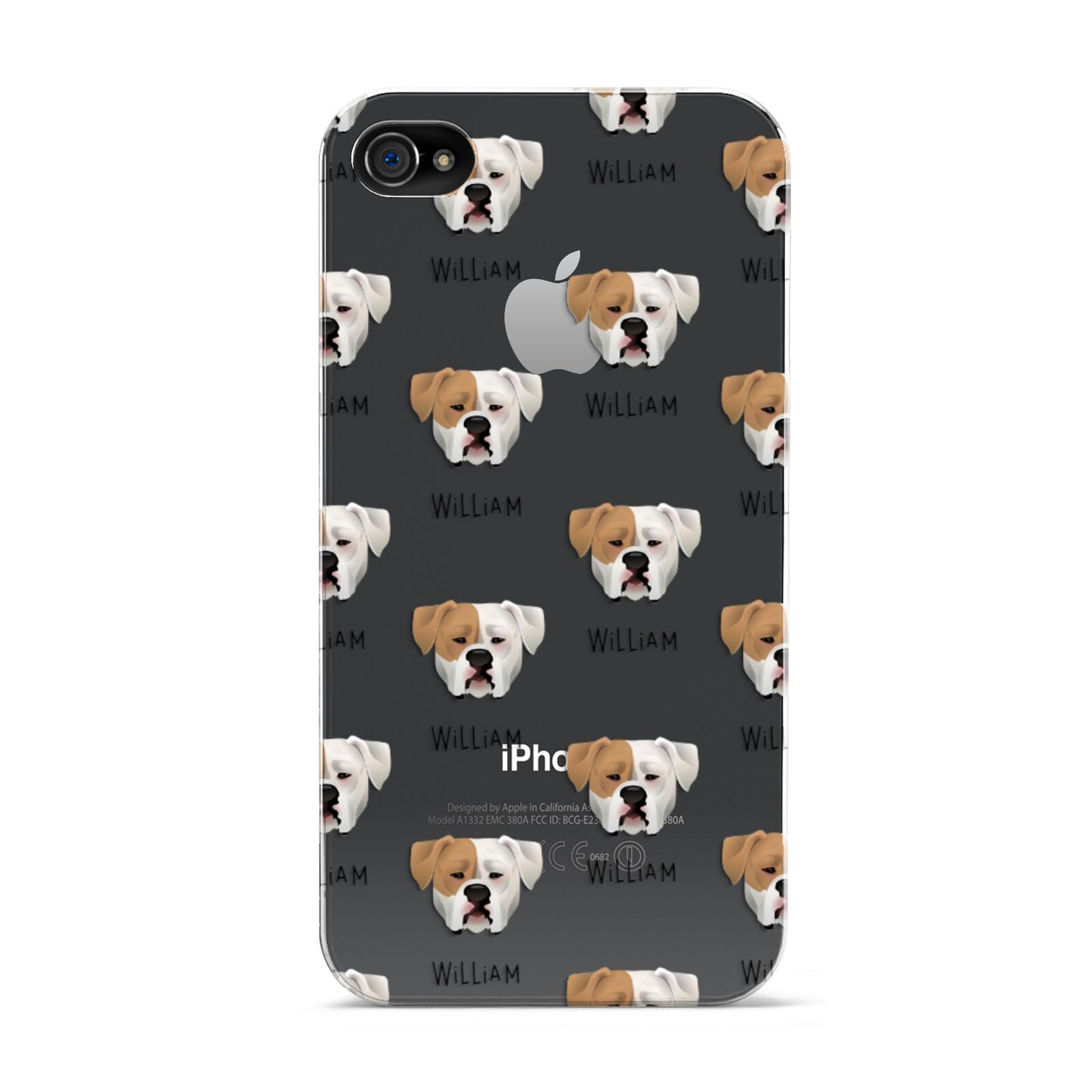 American Bulldog Icon with Name Apple iPhone 4s Case