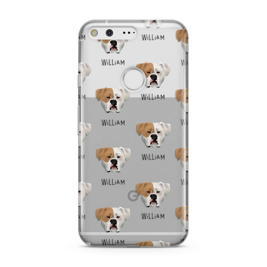 American Bulldog Icon with Name Google Pixel Case
