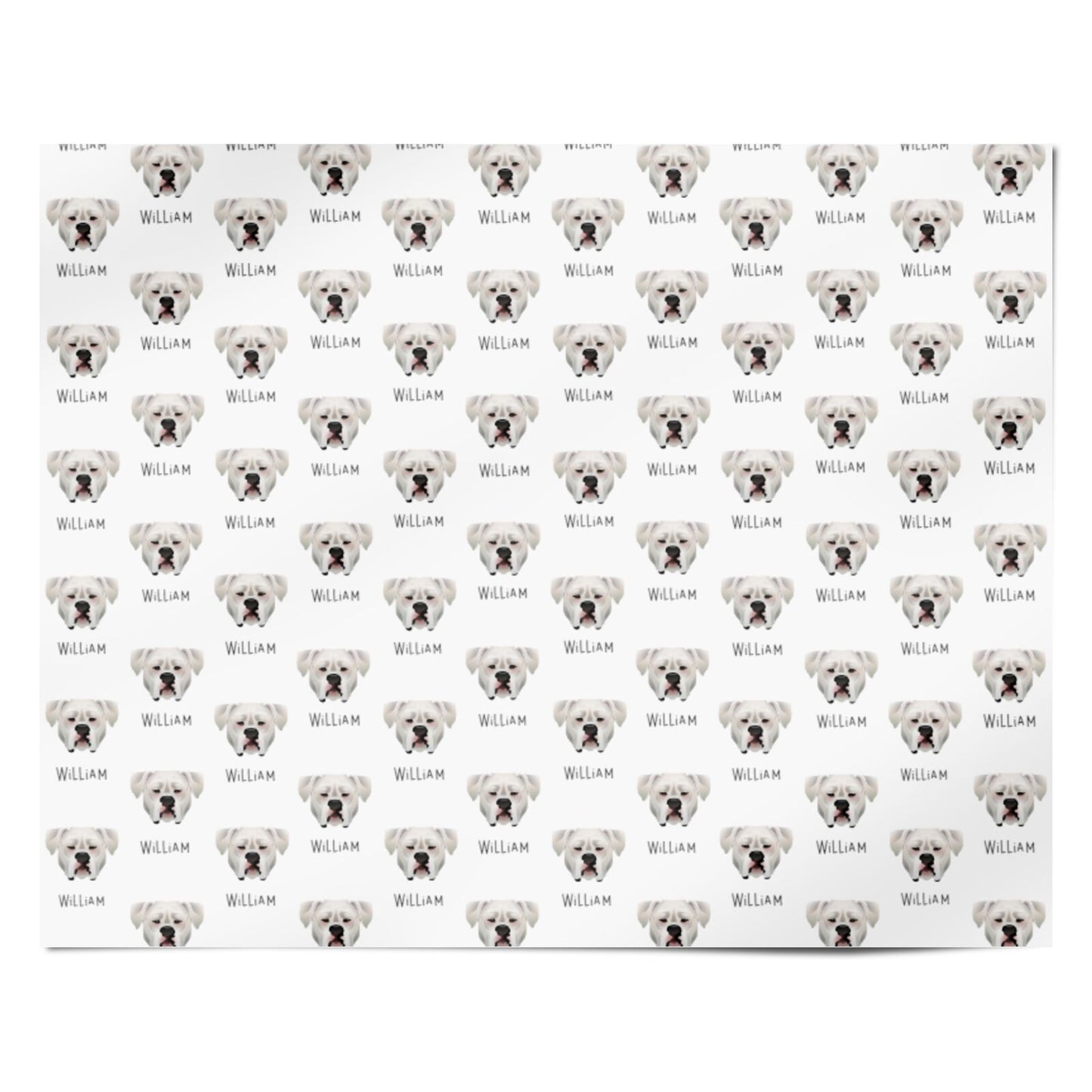 American Bulldog Icon with Name Personalised Wrapping Paper Alternative
