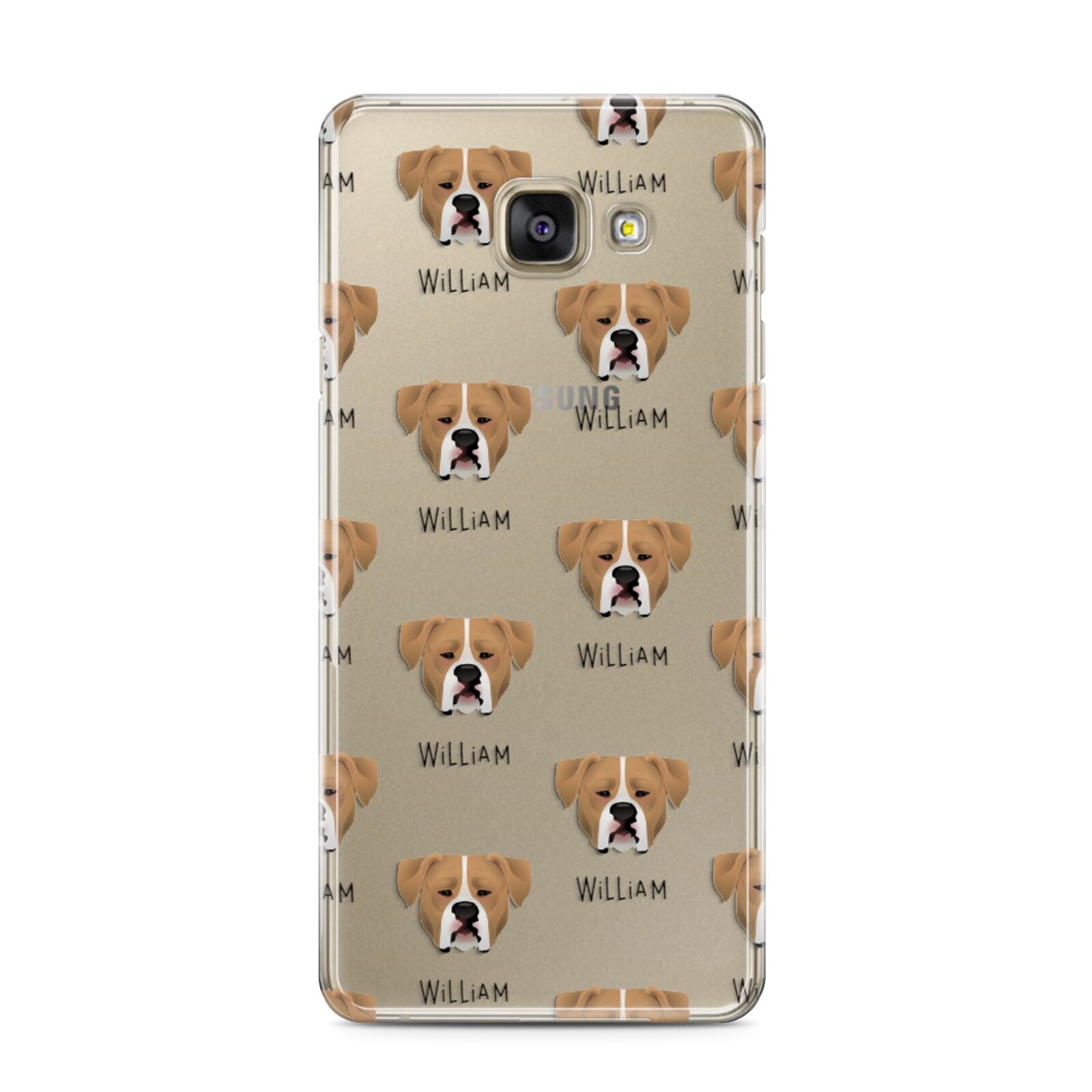 American Bulldog Icon with Name Samsung Galaxy A3 2016 Case on gold phone