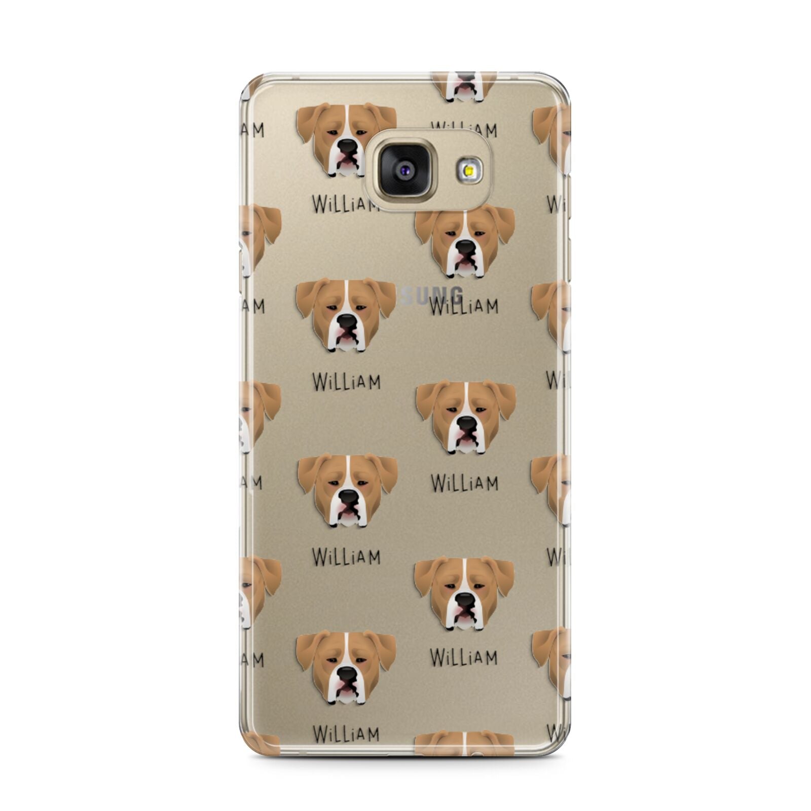 American Bulldog Icon with Name Samsung Galaxy A7 2016 Case on gold phone
