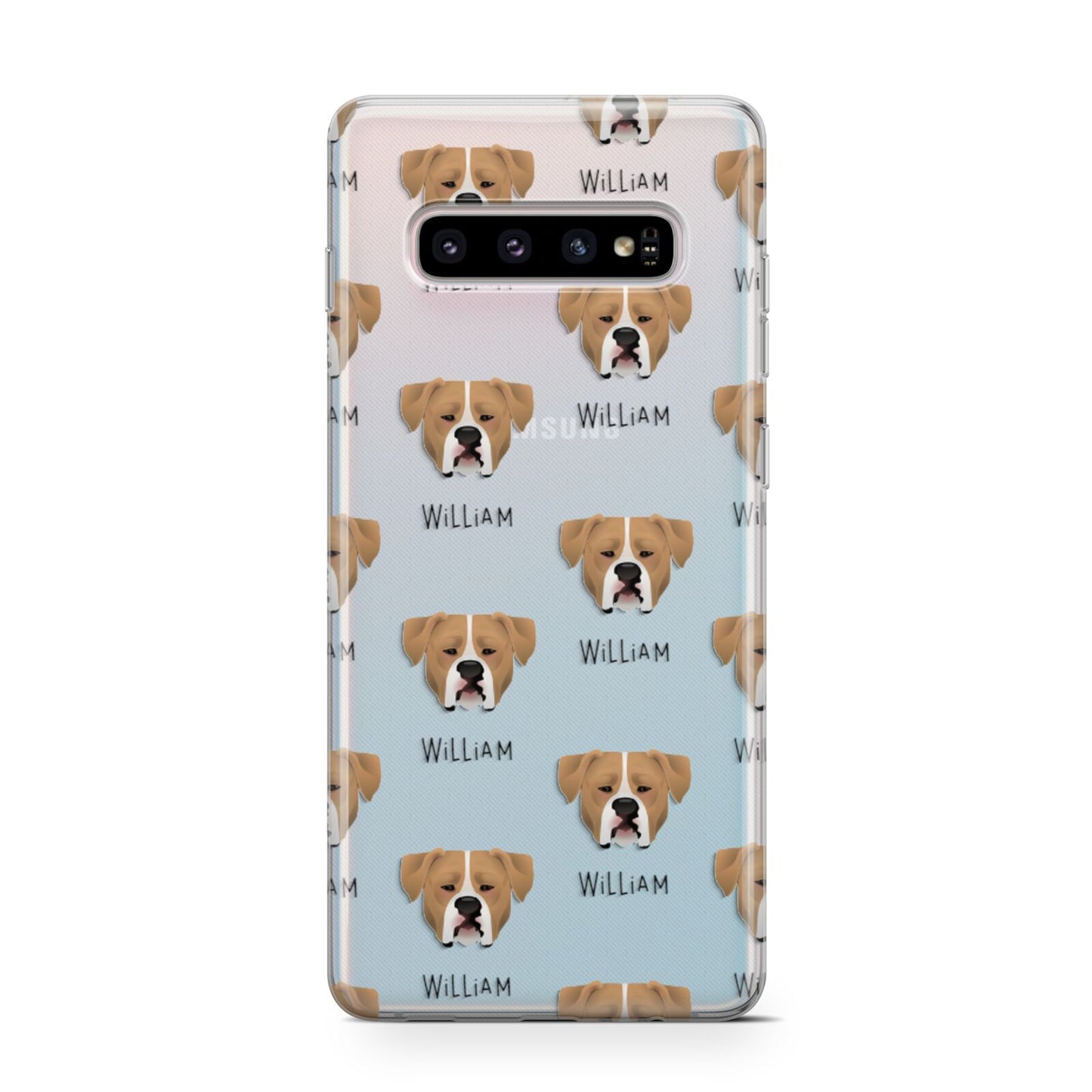 American Bulldog Icon with Name Samsung Galaxy S10 Case