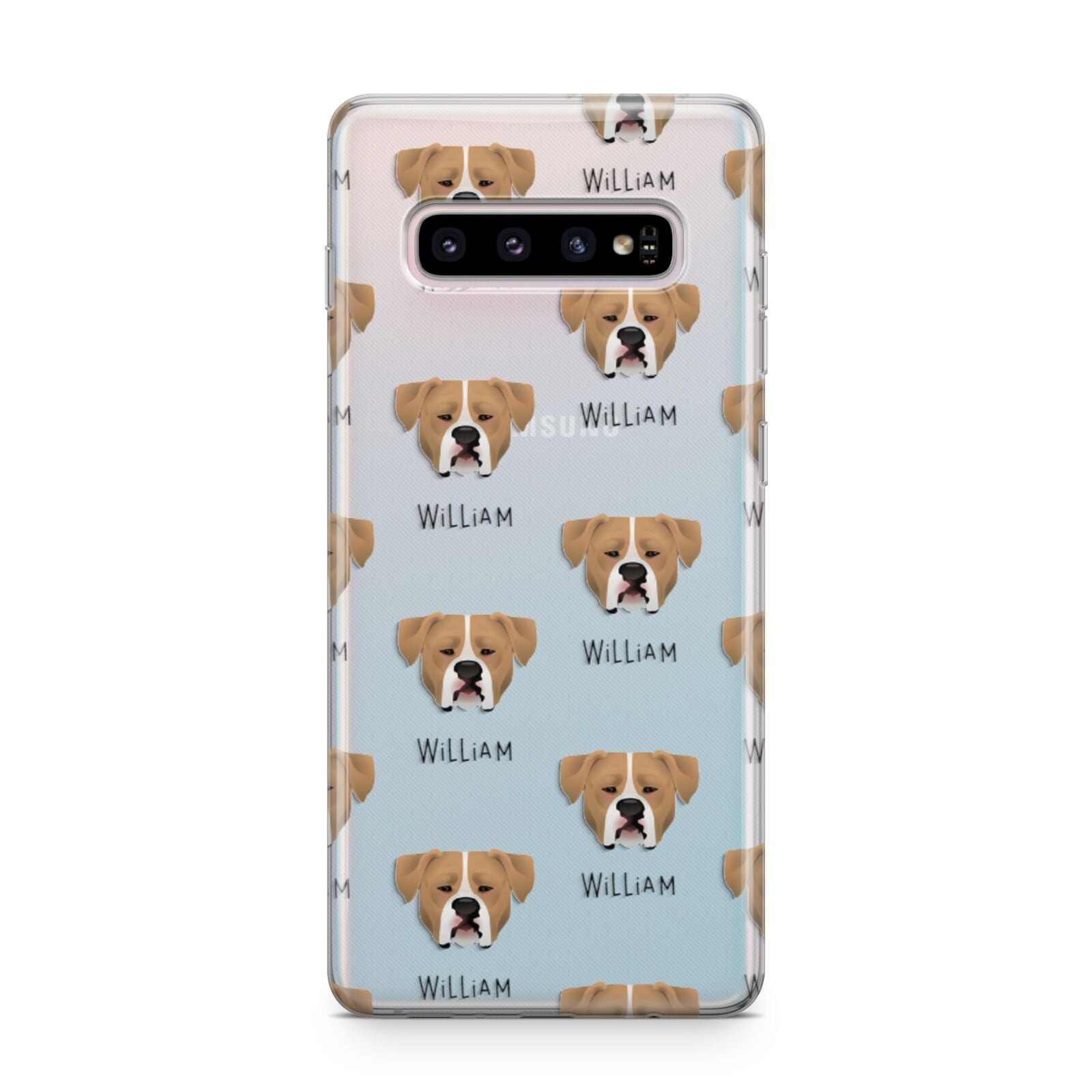 American Bulldog Icon with Name Samsung Galaxy S10 Plus Case