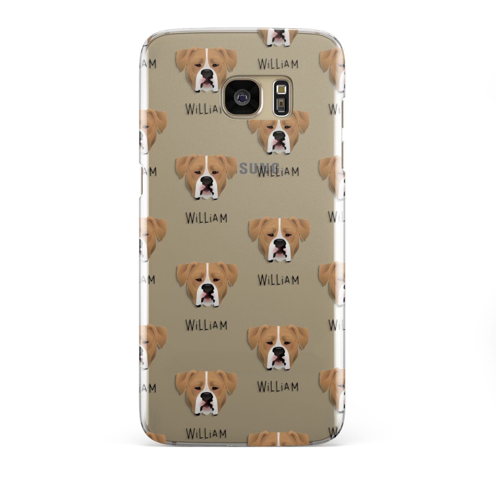 American Bulldog Icon with Name Samsung Galaxy S7 Edge Case