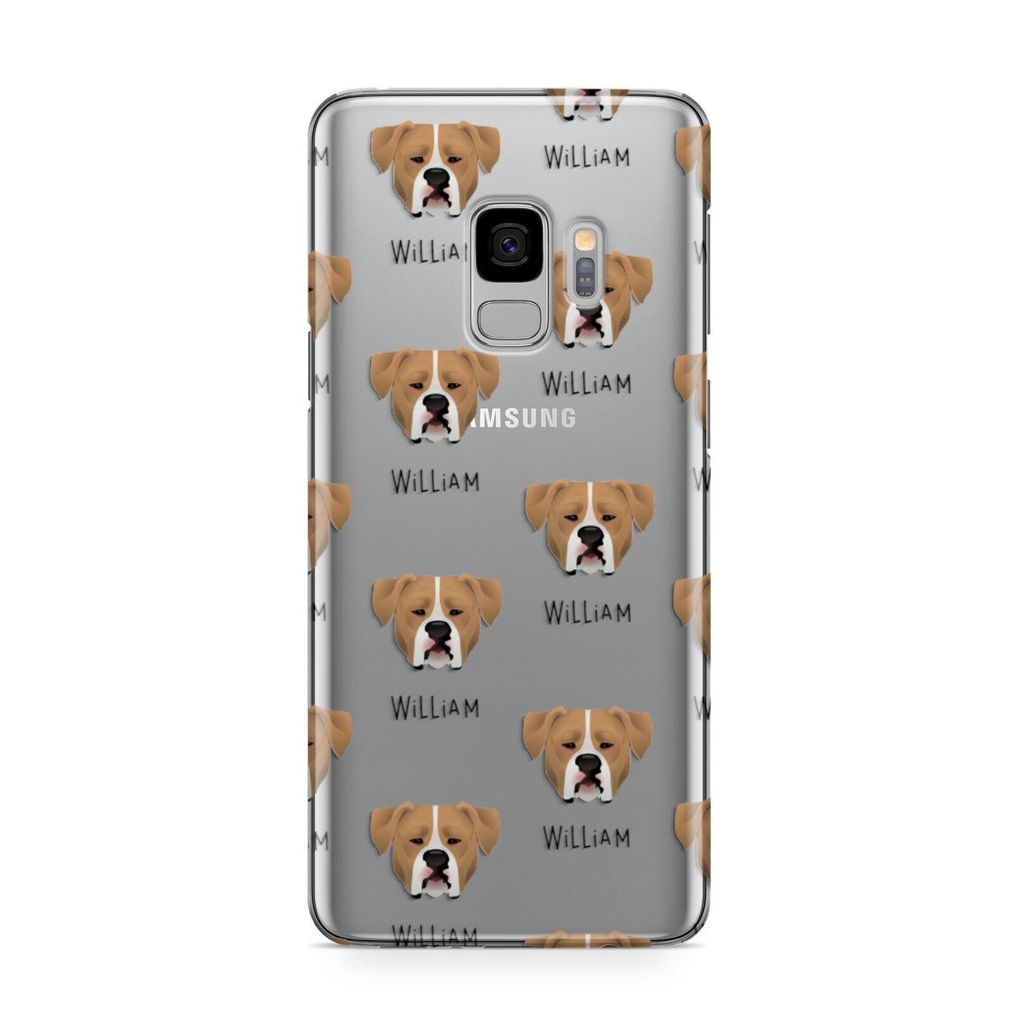 American Bulldog Icon with Name Samsung Galaxy S9 Case