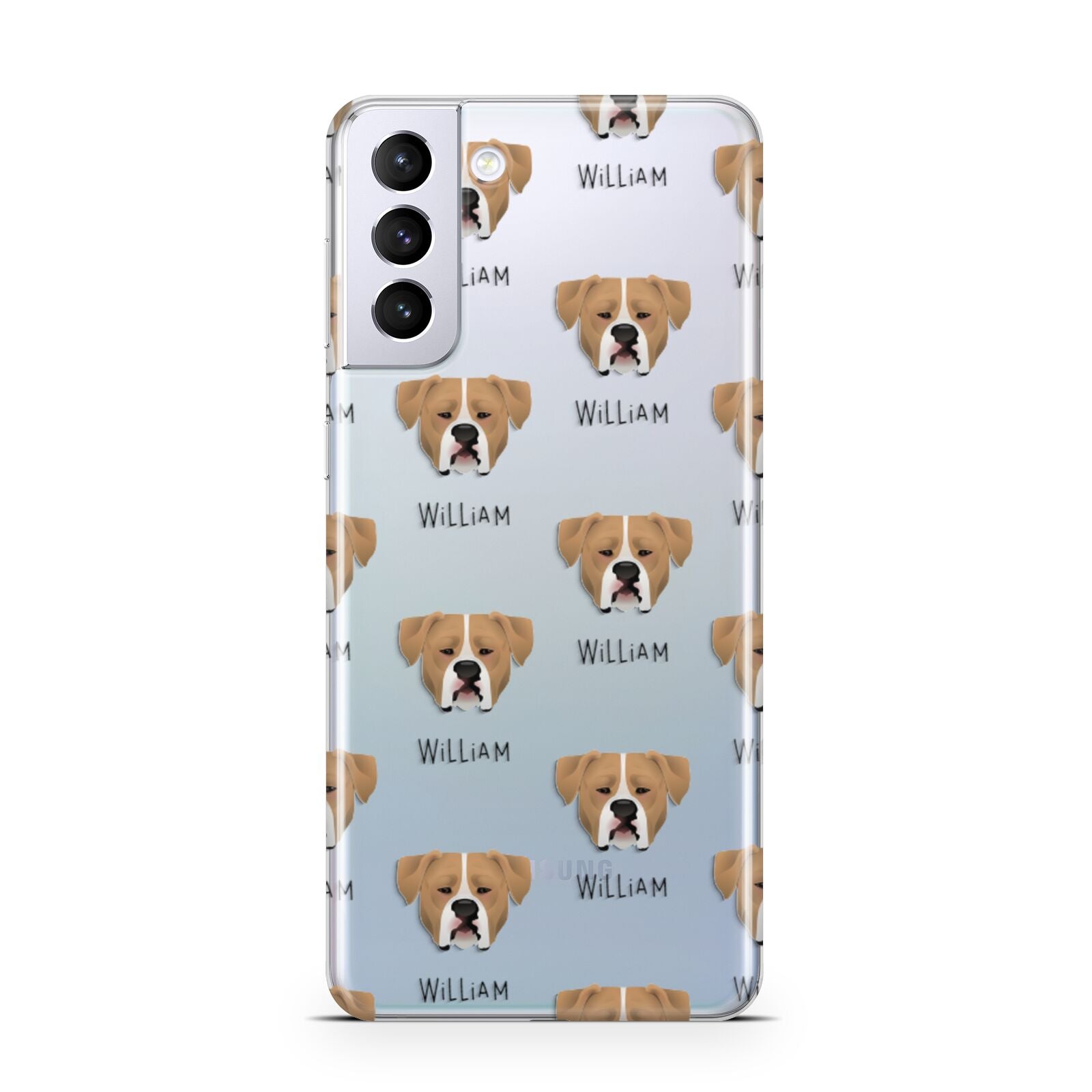 American Bulldog Icon with Name Samsung S21 Plus Phone Case