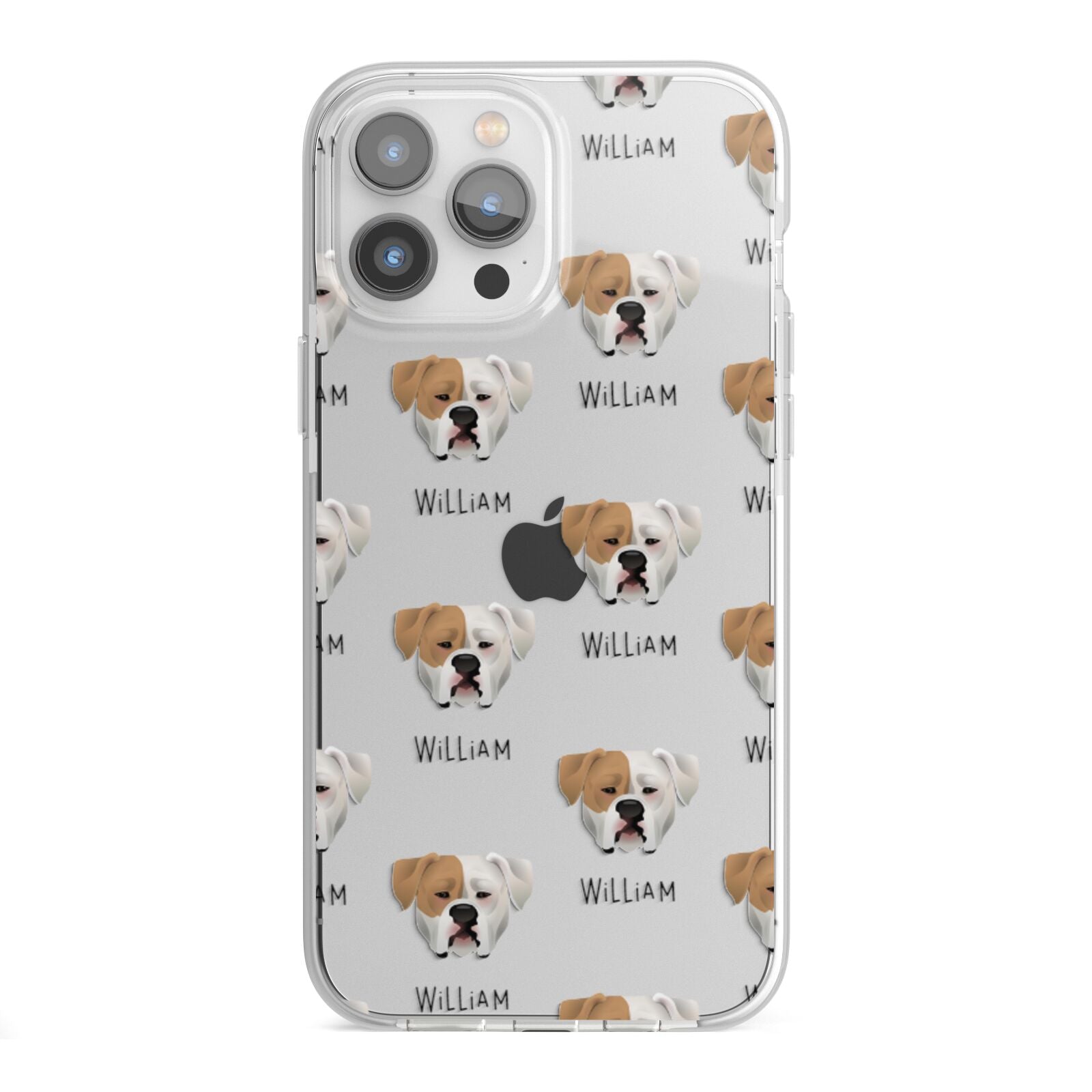 American Bulldog Icon with Name iPhone 13 Pro Max TPU Impact Case with White Edges