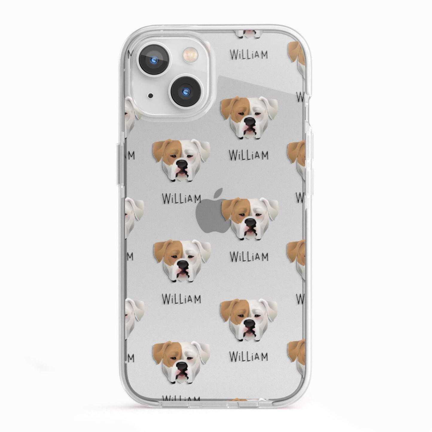 American Bulldog Icon with Name iPhone 13 TPU Impact Case with White Edges
