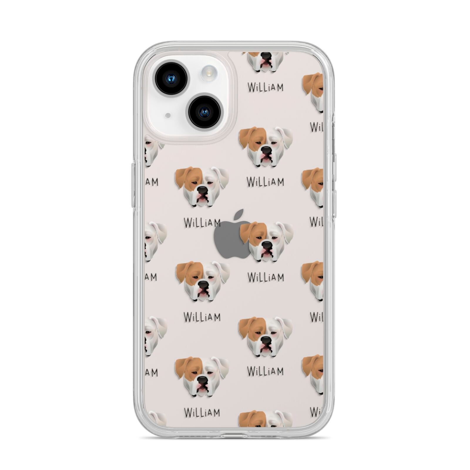 American Bulldog Icon with Name iPhone 14 Clear Tough Case Starlight