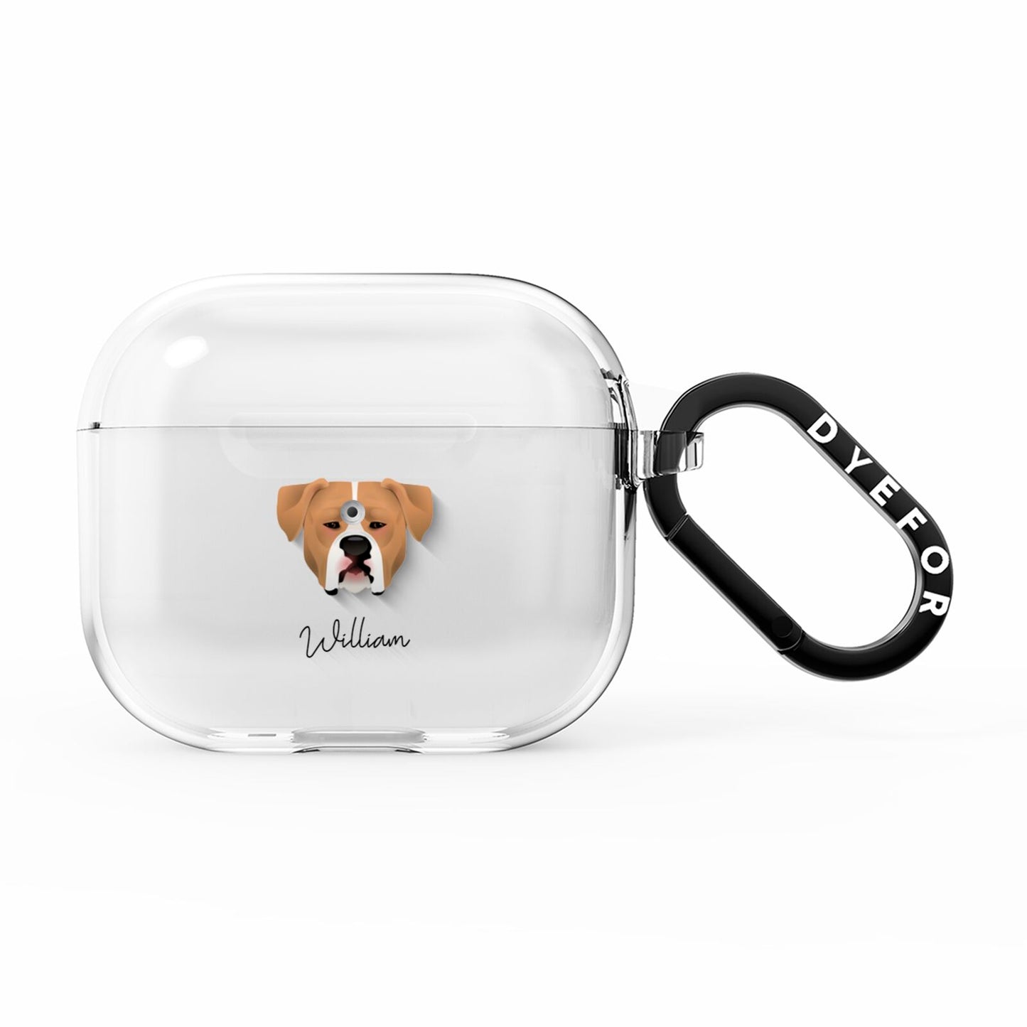 American Bulldog Personalised AirPods Clear Case 3rd Gen