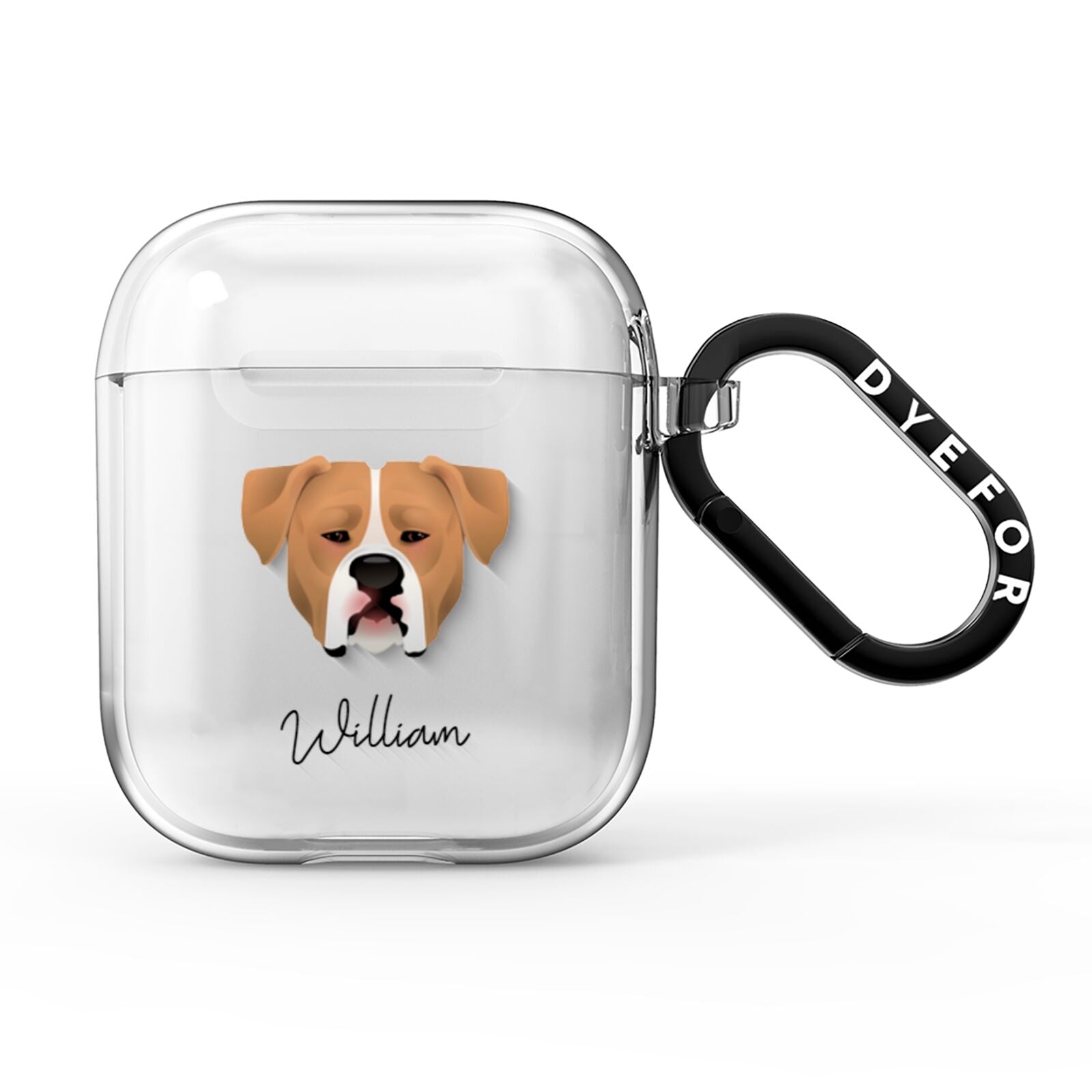 American Bulldog Personalised AirPods Clear Case