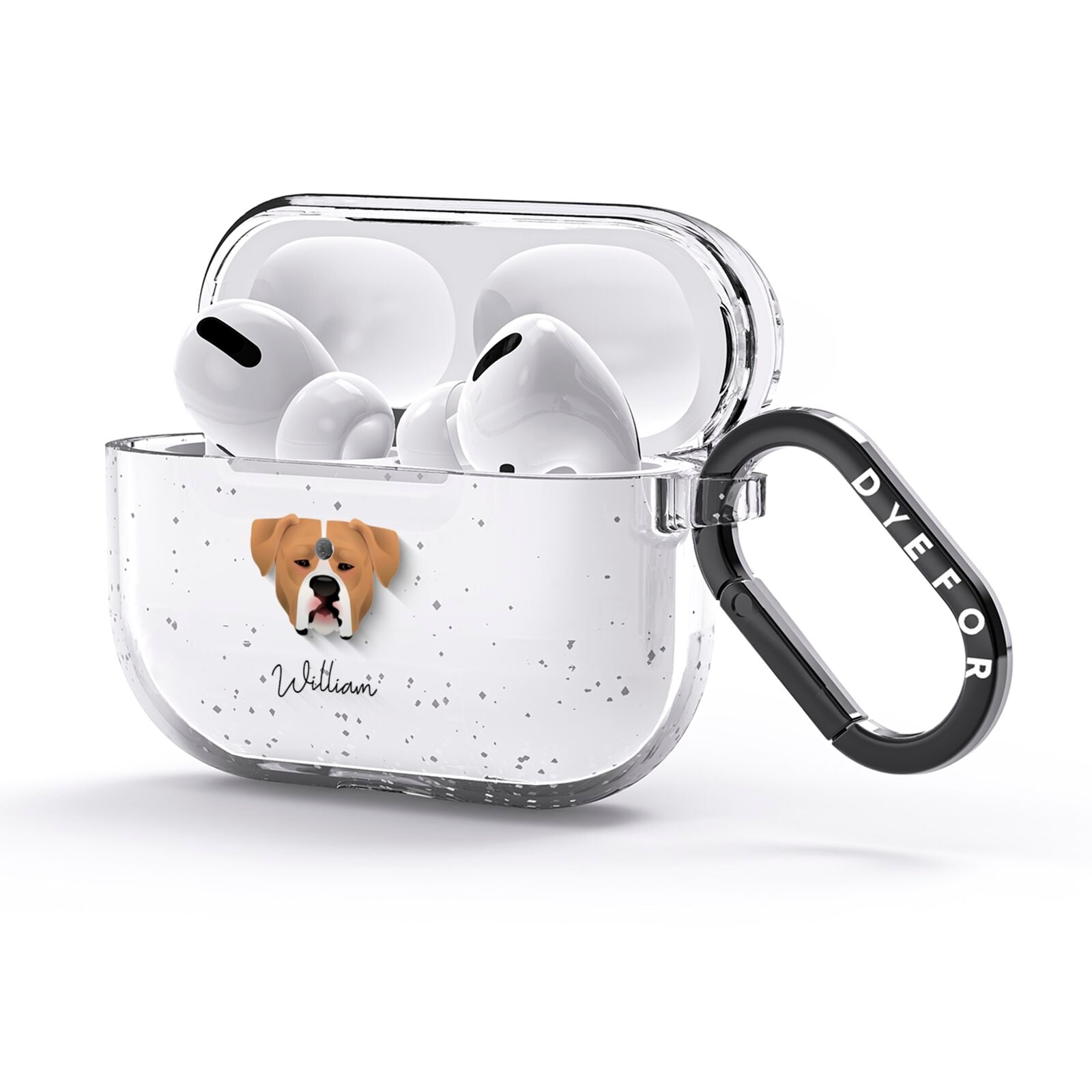 American Bulldog Personalised AirPods Glitter Case 3rd Gen Side Image