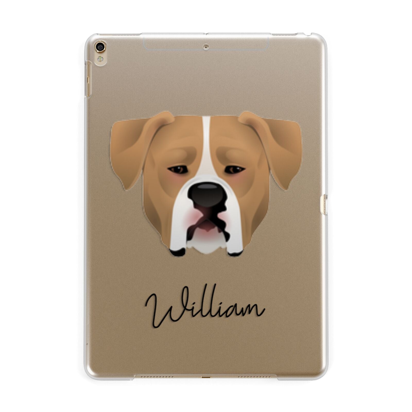 American Bulldog Personalised Apple iPad Gold Case
