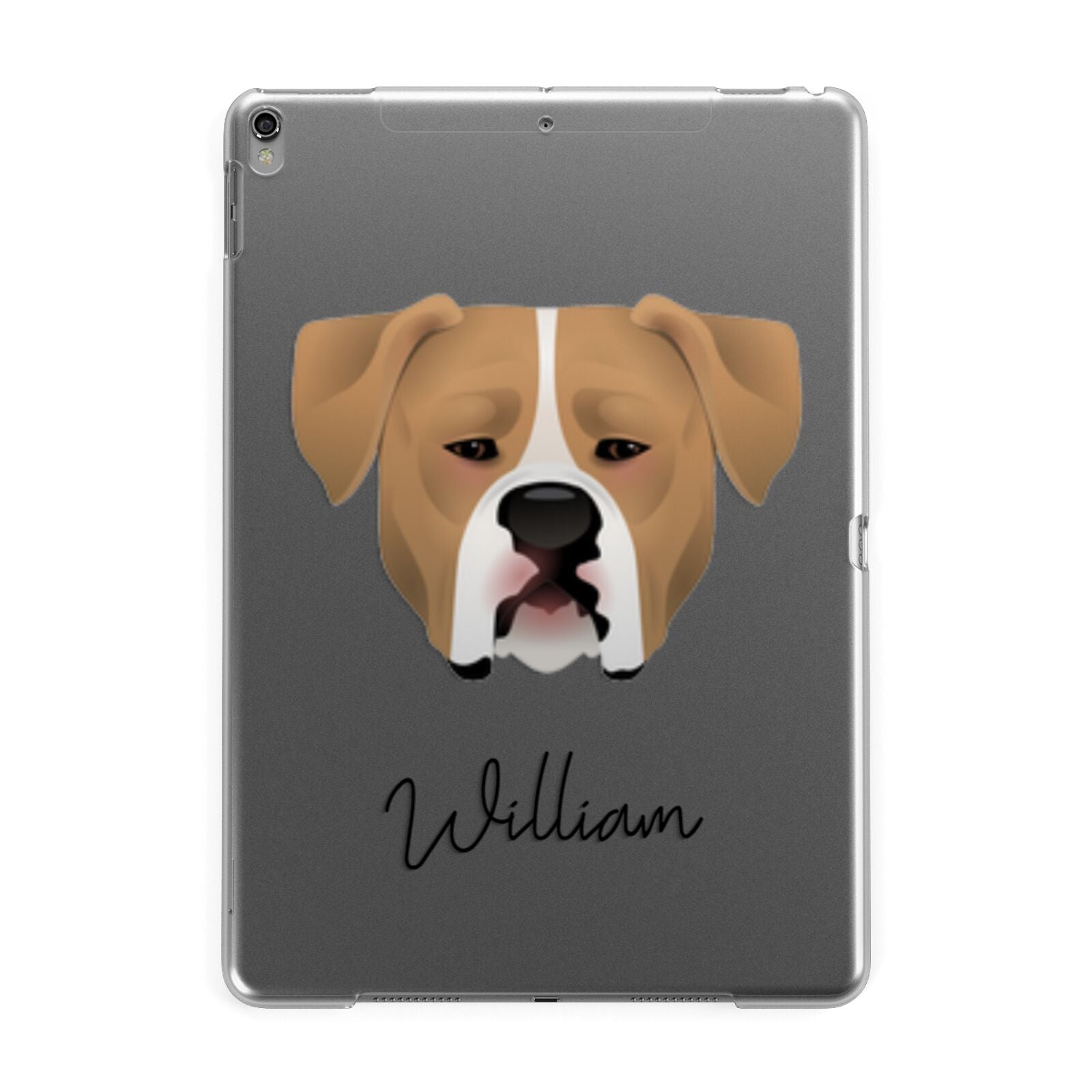 American Bulldog Personalised Apple iPad Grey Case