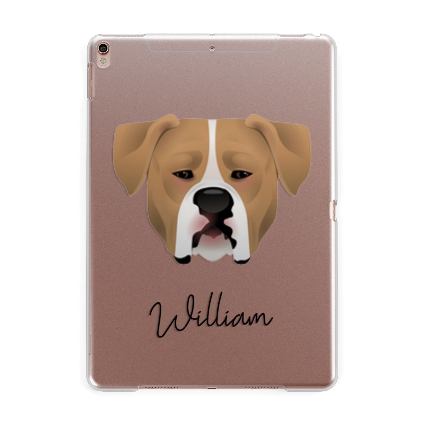 American Bulldog Personalised Apple iPad Rose Gold Case