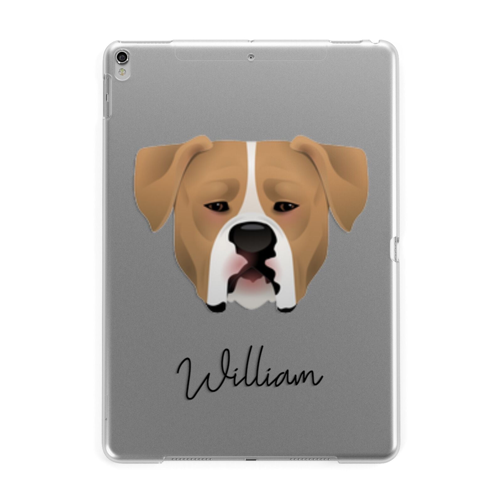 American Bulldog Personalised Apple iPad Silver Case