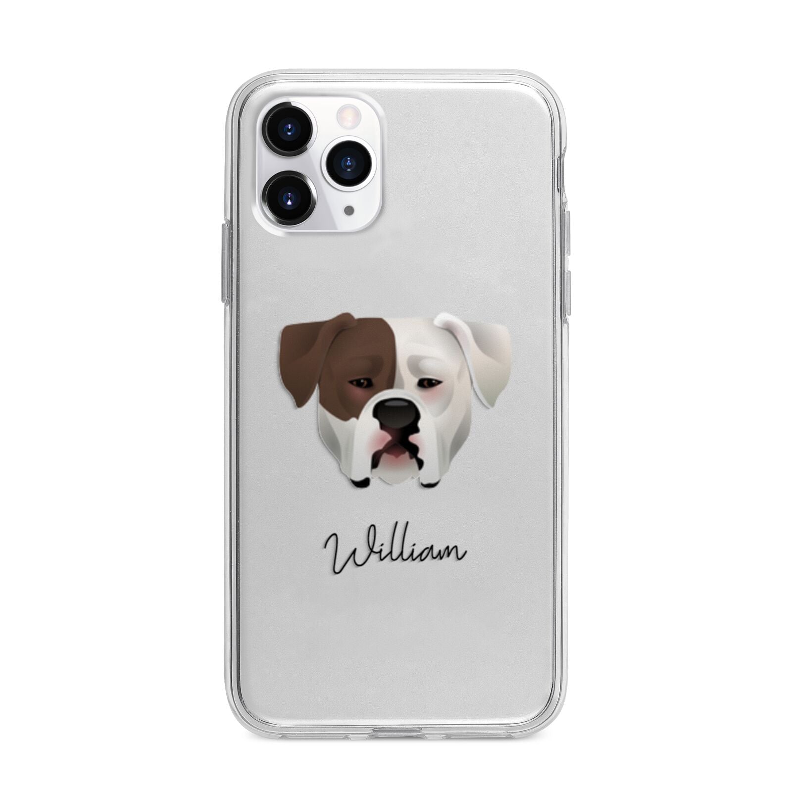 American Bulldog Personalised Apple iPhone 11 Pro Max in Silver with Bumper Case