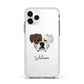 American Bulldog Personalised Apple iPhone 11 Pro in Silver with White Impact Case