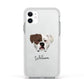 American Bulldog Personalised Apple iPhone 11 in White with White Impact Case