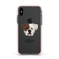 American Bulldog Personalised Apple iPhone Xs Impact Case Pink Edge on Black Phone