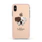 American Bulldog Personalised Apple iPhone Xs Impact Case Pink Edge on Gold Phone