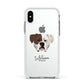 American Bulldog Personalised Apple iPhone Xs Impact Case White Edge on Silver Phone