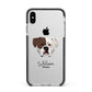 American Bulldog Personalised Apple iPhone Xs Max Impact Case Black Edge on Silver Phone