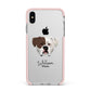 American Bulldog Personalised Apple iPhone Xs Max Impact Case Pink Edge on Silver Phone