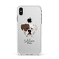 American Bulldog Personalised Apple iPhone Xs Max Impact Case White Edge on Silver Phone